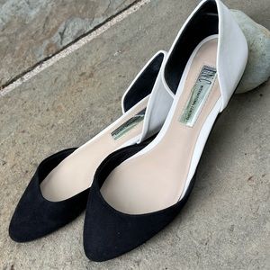 Women’s Black and Ivory Suede/Leather Flats size 5.5